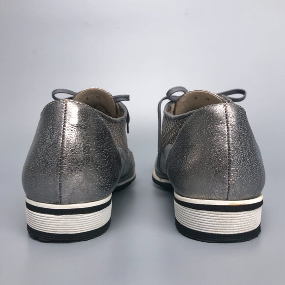 Silver Lace Up Leather Shoes Atelier Amalfi By Rangoni Made In Italy - Picture 11 of 12